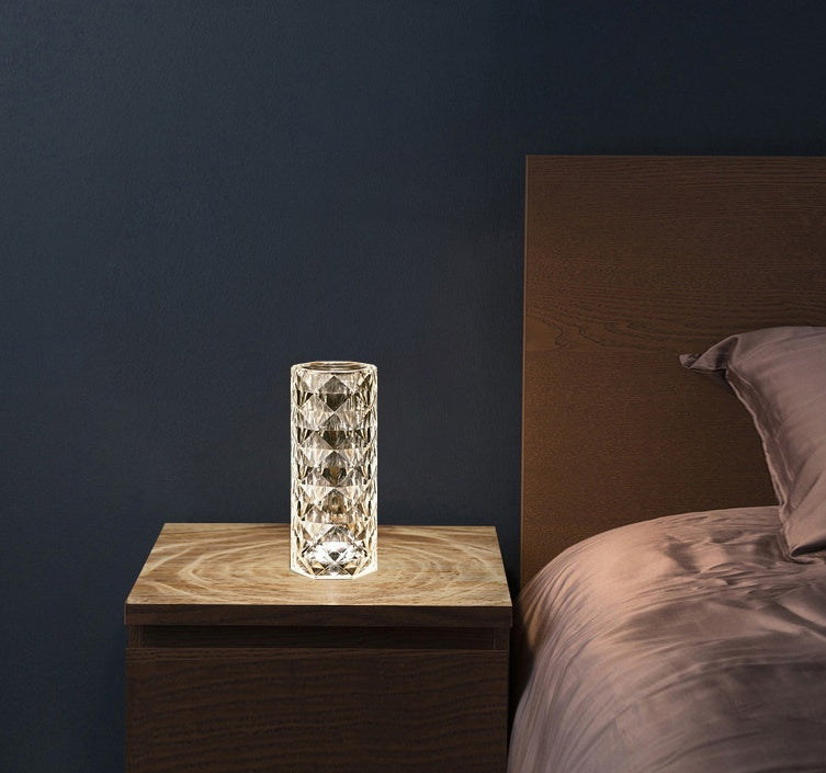 Nordic Crystal Lamp USB Table Lamps Bedroom Touch Diamond Night Light Lamp - BossAura