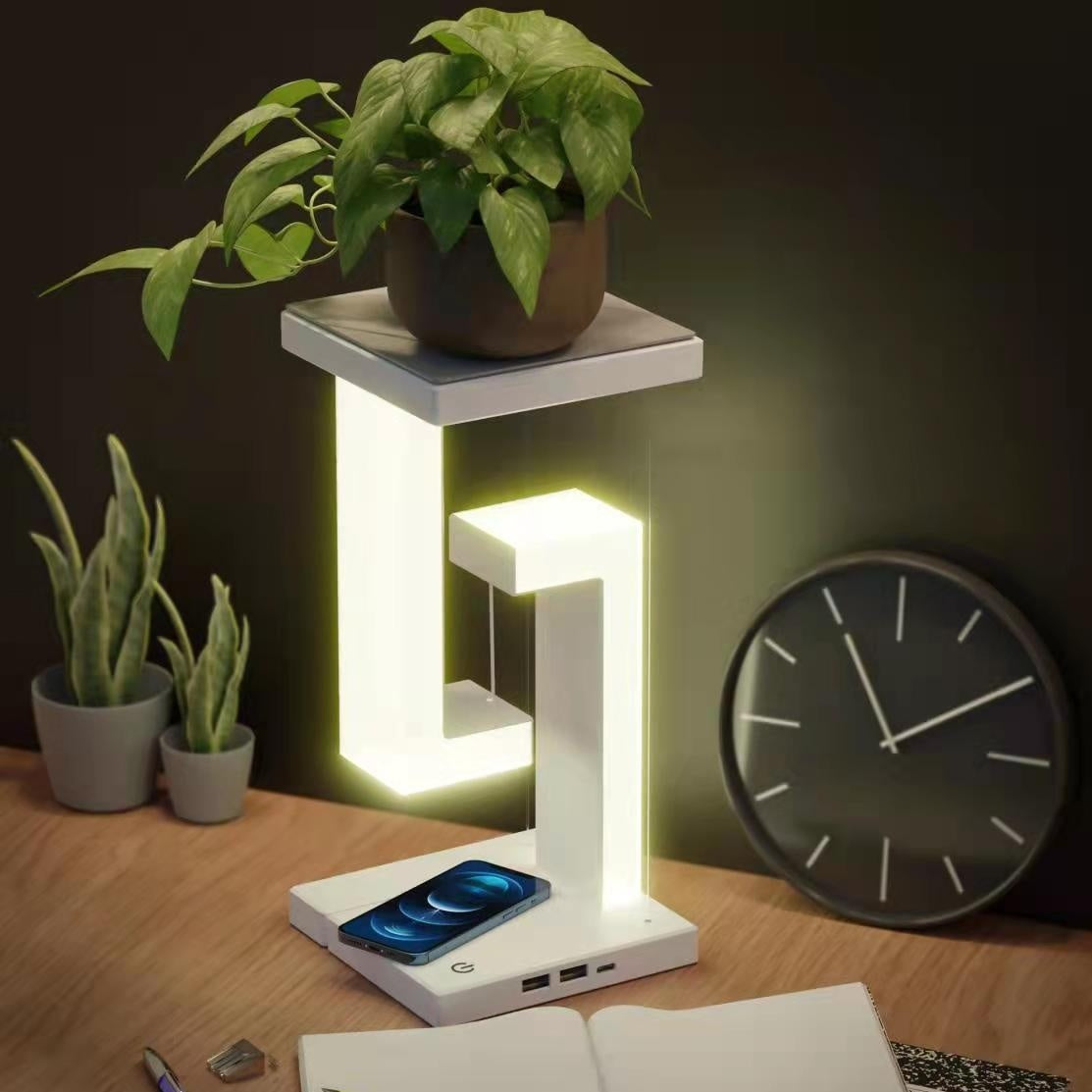 Creative Smartphone Wireless Charging Suspension Table Lamp Balance Lamp Floating For Home Bedroom - BossAura