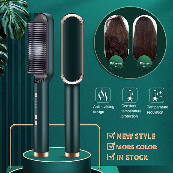 New 2 In 1 Hair Straightener Electric Hot Comb - BossAura