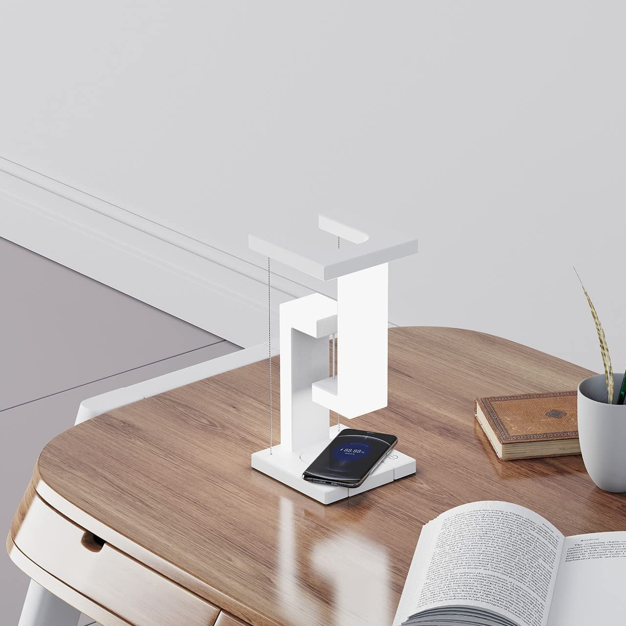 Creative Smartphone Wireless Charging Suspension Table Lamp Balance Lamp Floating For Home Bedroom - BossAura