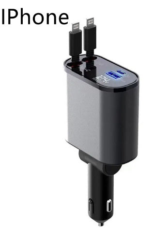 Metal Car Charger 100W Super Fast Charging Car Cigarette Lighter USB And TYPE-C Adapter - BossAura