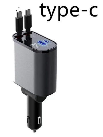 Metal Car Charger 100W Super Fast Charging Car Cigarette Lighter USB And TYPE-C Adapter - BossAura