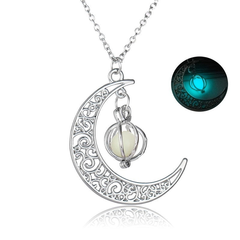 Moon Natural Glowing Stone Healing Necklace - BossAura