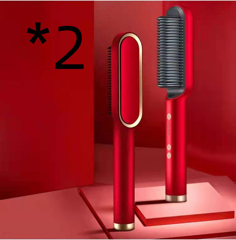 New 2 In 1 Hair Straightener Electric Hot Comb - BossAura