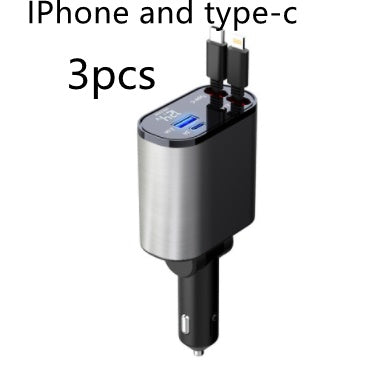 Metal Car Charger 100W Super Fast Charging Car Cigarette Lighter USB And TYPE-C Adapter - BossAura