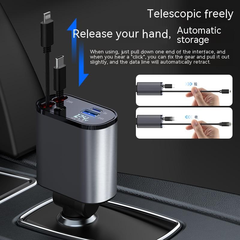 Metal Car Charger 100W Super Fast Charging Car Cigarette Lighter USB And TYPE-C Adapter - BossAura