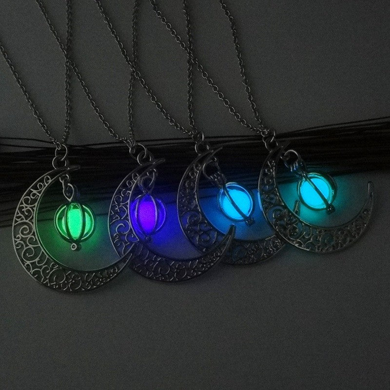 Moon Natural Glowing Stone Healing Necklace - BossAura