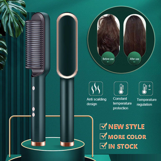 New 2 In 1 Hair Straightener Electric Hot Comb - BossAura
