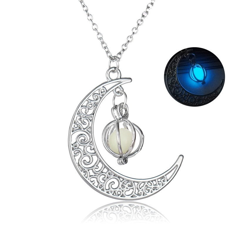 Moon Natural Glowing Stone Healing Necklace - BossAura