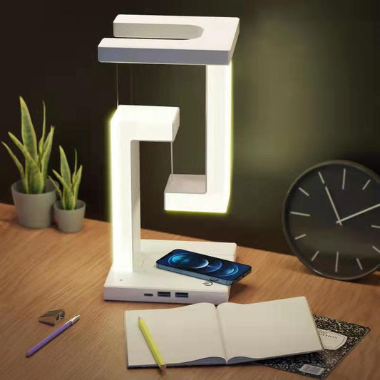 Creative Smartphone Wireless Charging Suspension Table Lamp Balance Lamp Floating For Home Bedroom - BossAura
